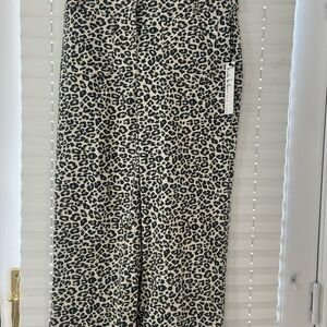 NWT Nicole Miller New York wide leg leopard print pants
